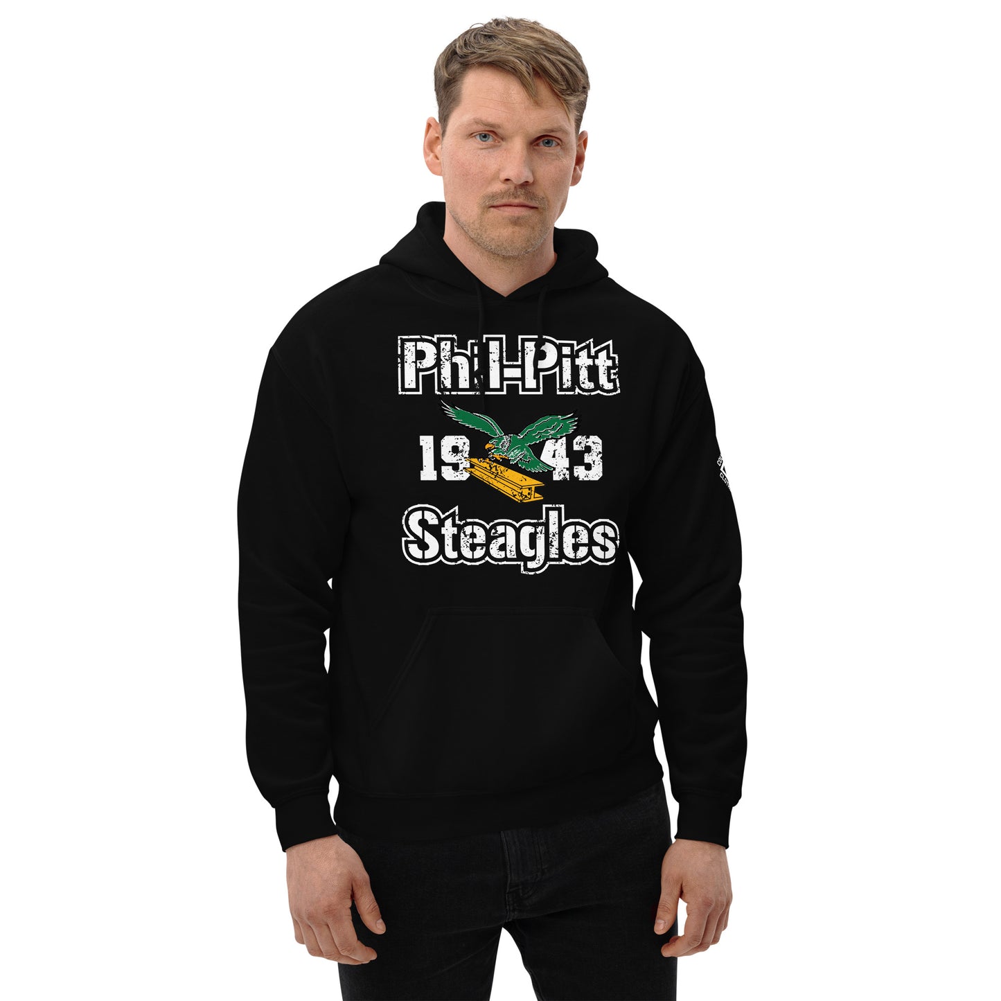 Vintage NFL Phil-Pitt Steagles (Steelers Eagles) Black Unisex Hoodie