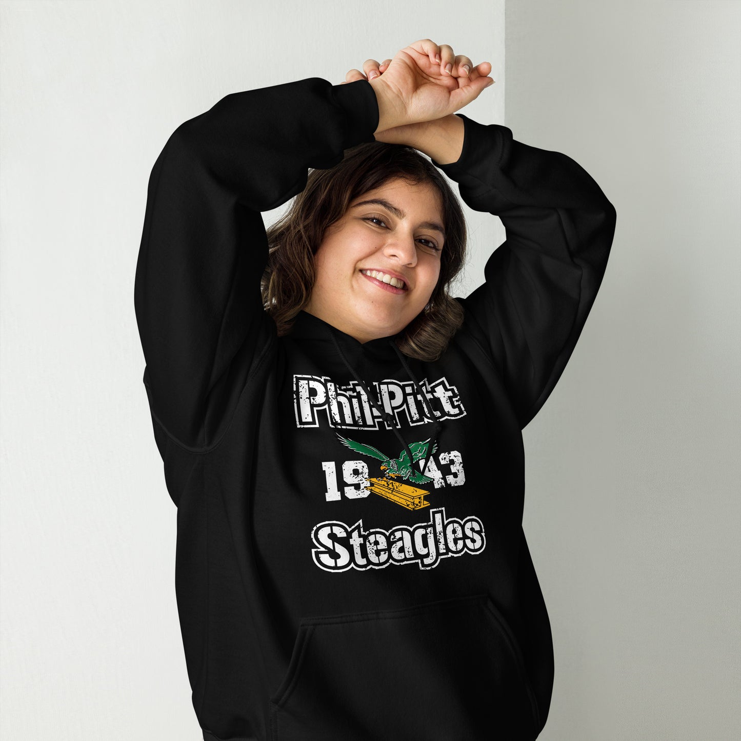 Vintage NFL Phil-Pitt Steagles (Steelers Eagles) Black Unisex Hoodie