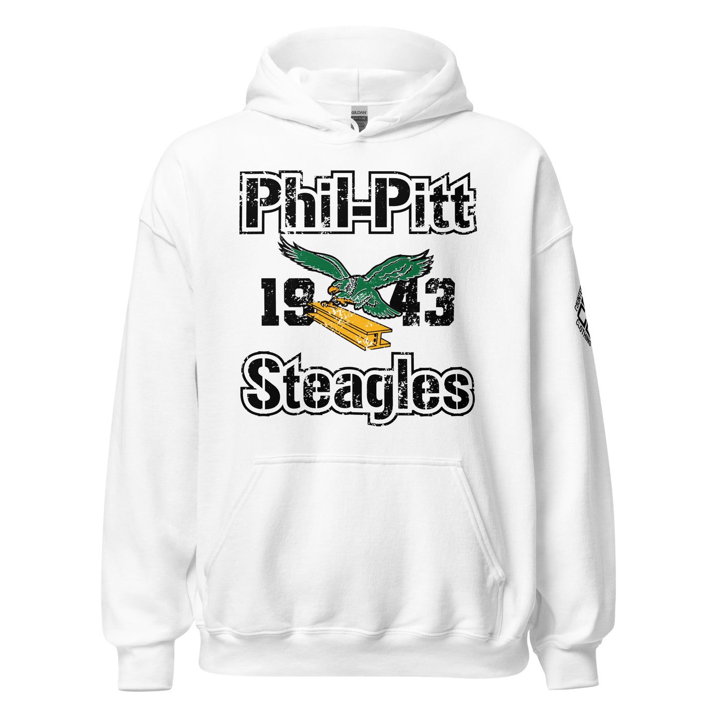 Vintage NFL Phil-Pitt Steagles (Steelers Eagles) White Unisex Hoodie