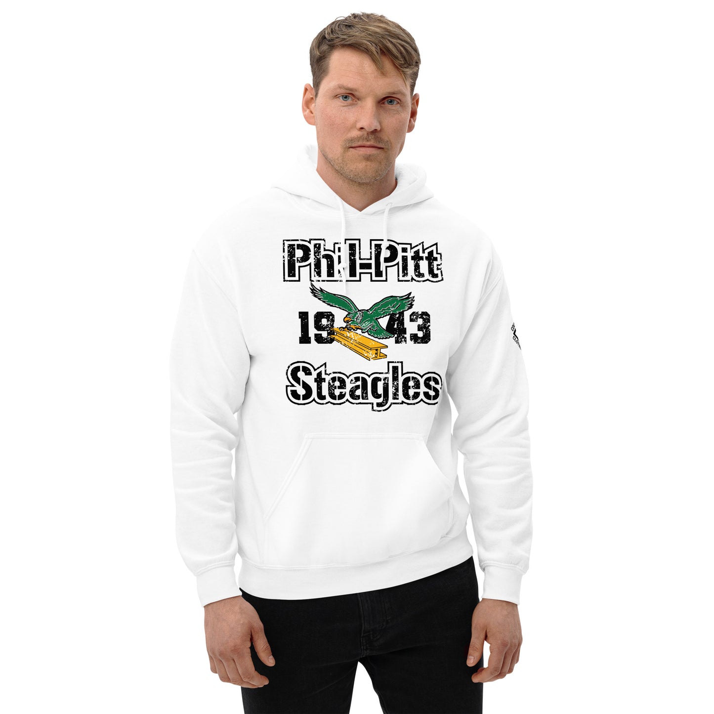 Vintage NFL Phil-Pitt Steagles (Steelers Eagles) White Unisex Hoodie