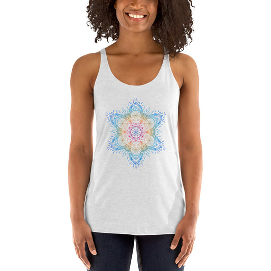 Sacred Geometry Metatron's Cube Mandala Women's Racerback Tank