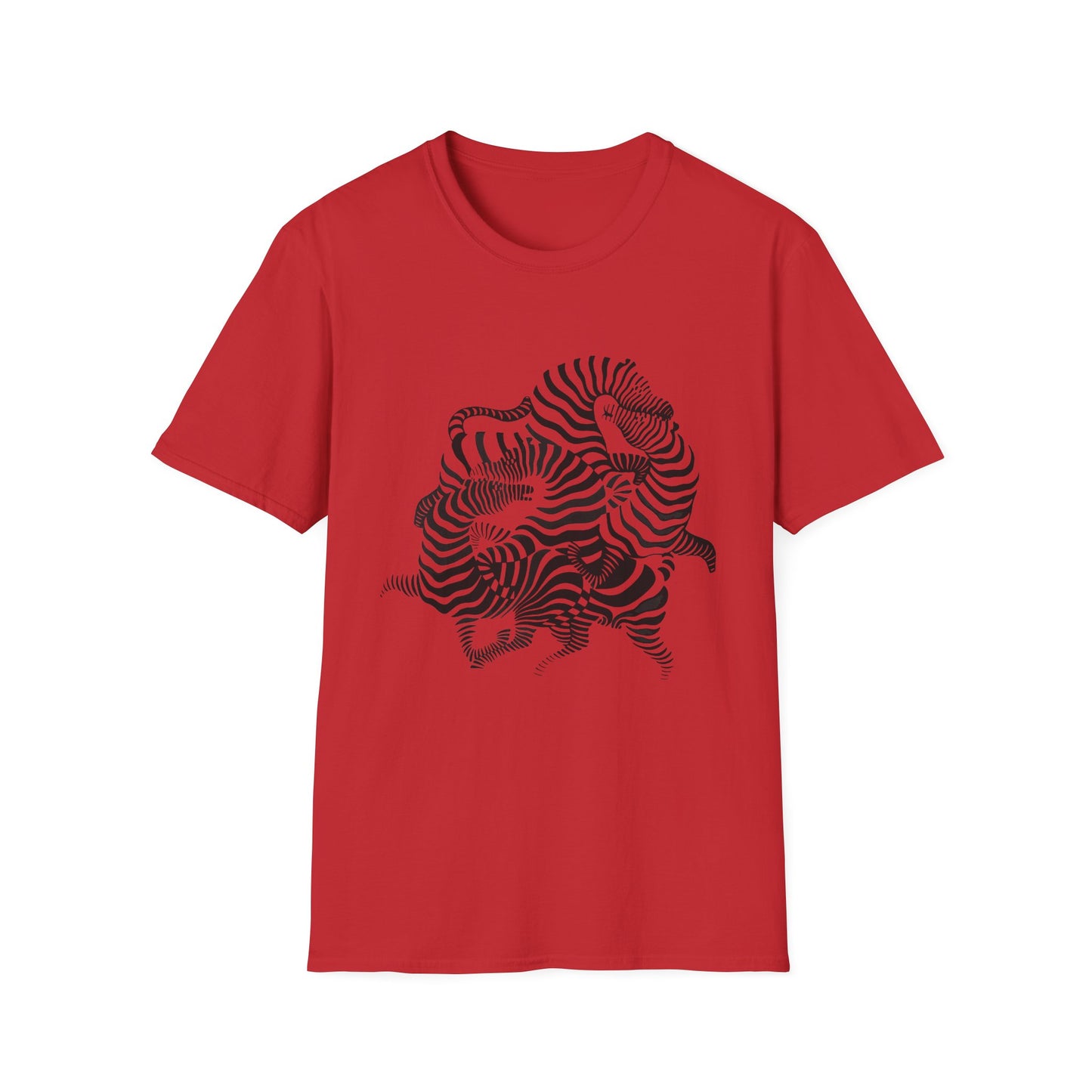 Zebra Wave T‑Shirt — Abstract Black & White Striped Design