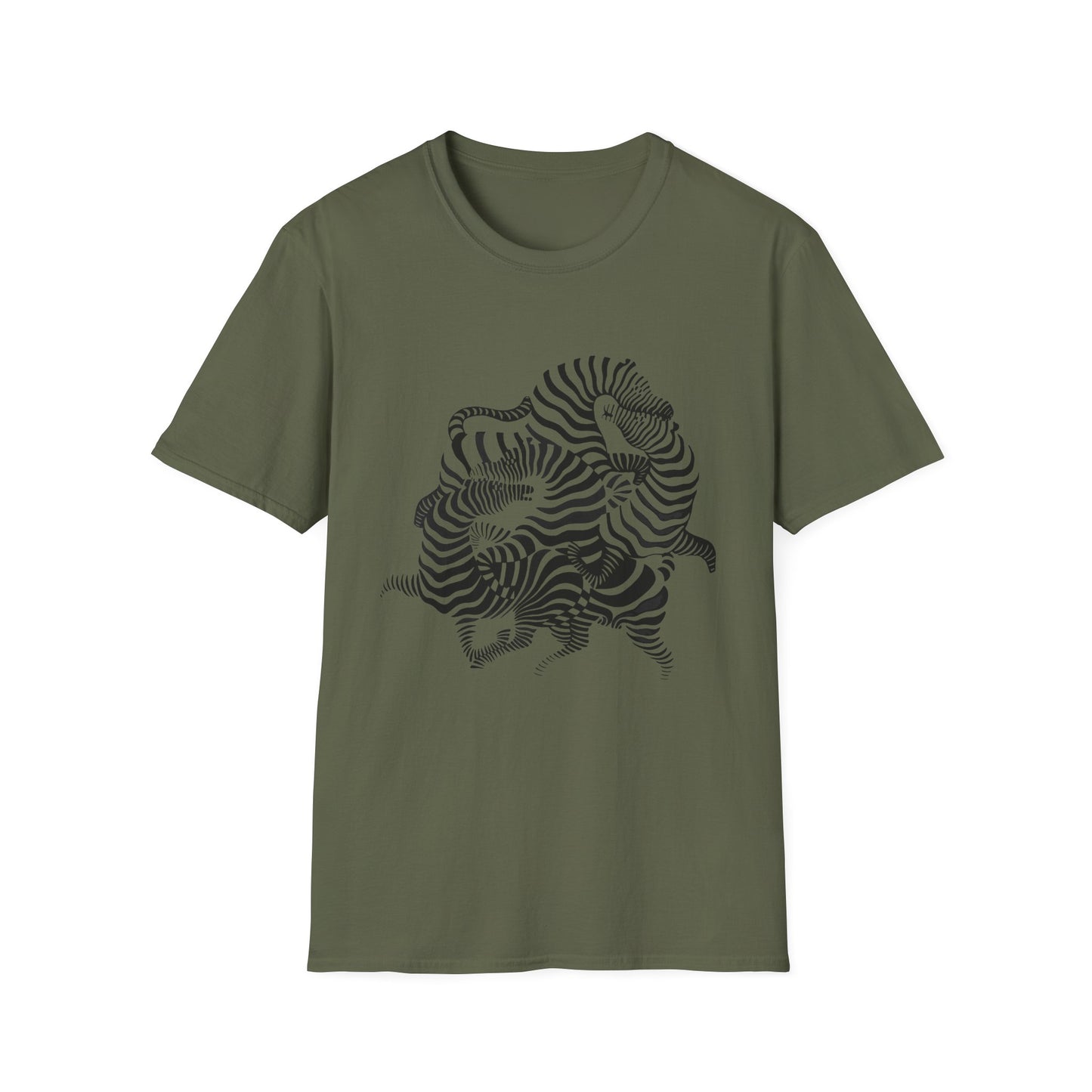 Zebra Wave T‑Shirt — Abstract Black & White Striped Design