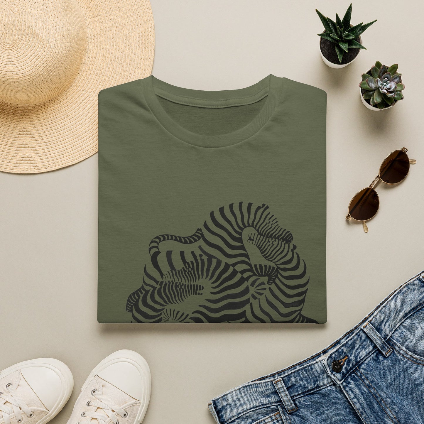 Zebra Wave T‑Shirt — Abstract Black & White Striped Design