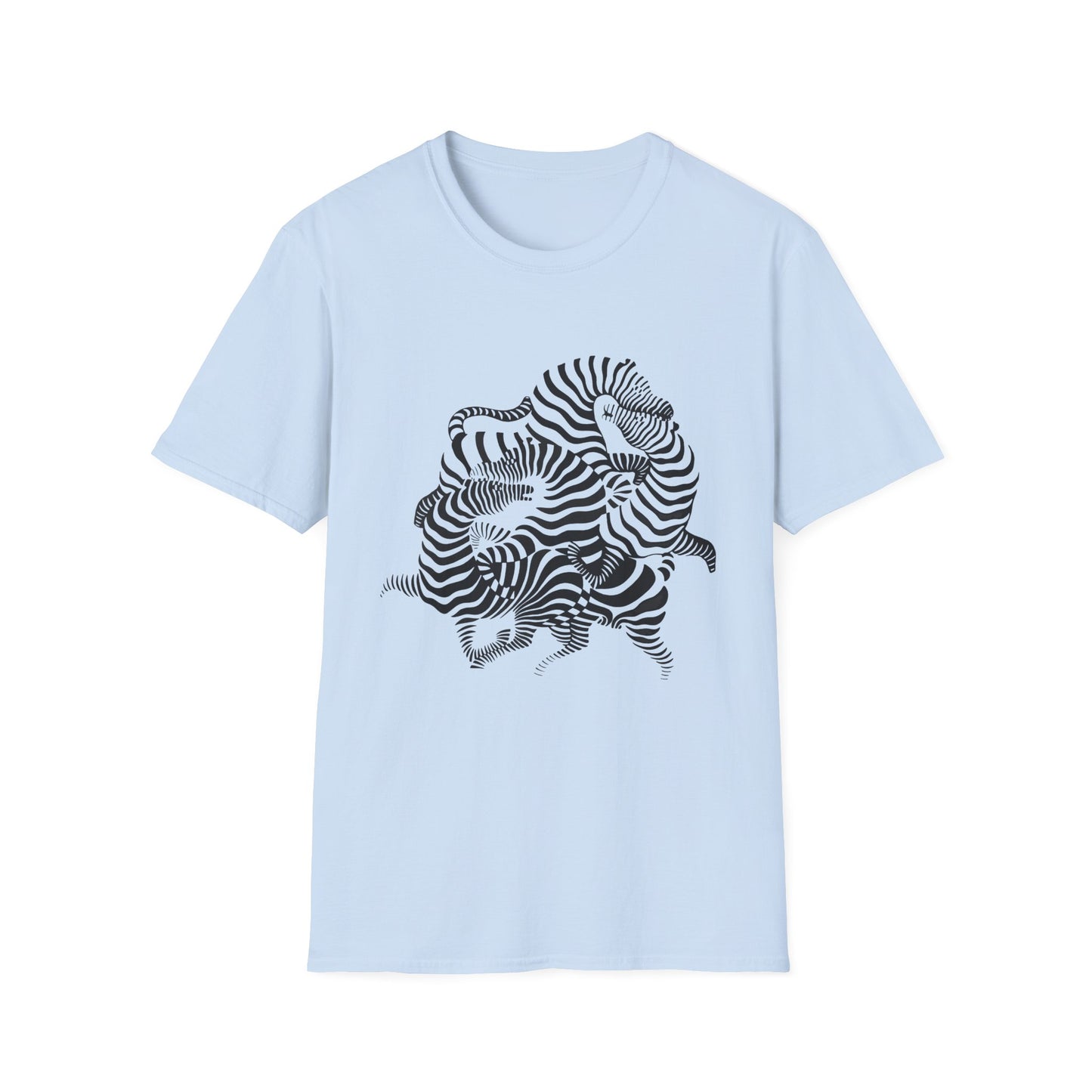 Zebra Wave T‑Shirt — Abstract Black & White Striped Design