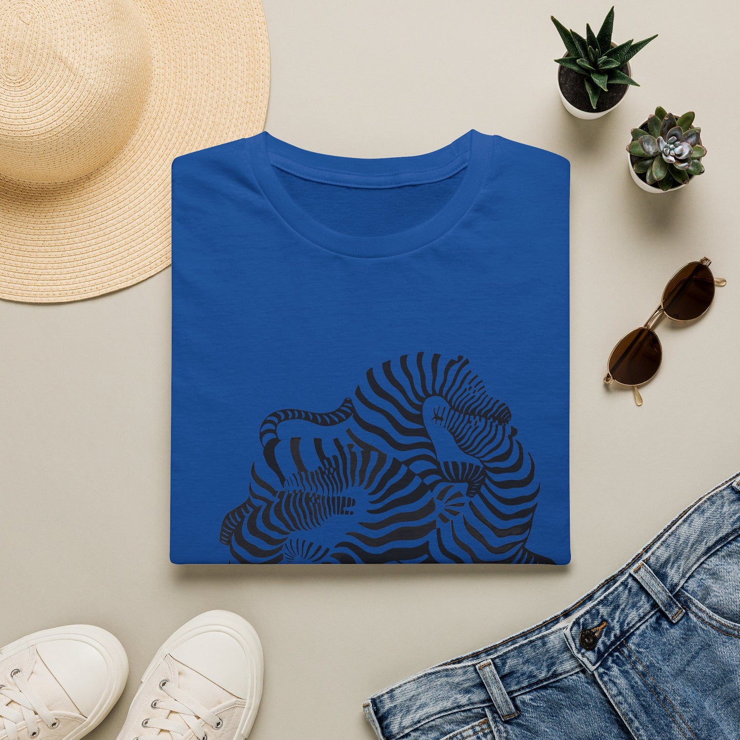 Zebra Wave T‑Shirt — Abstract Black & White Striped Design