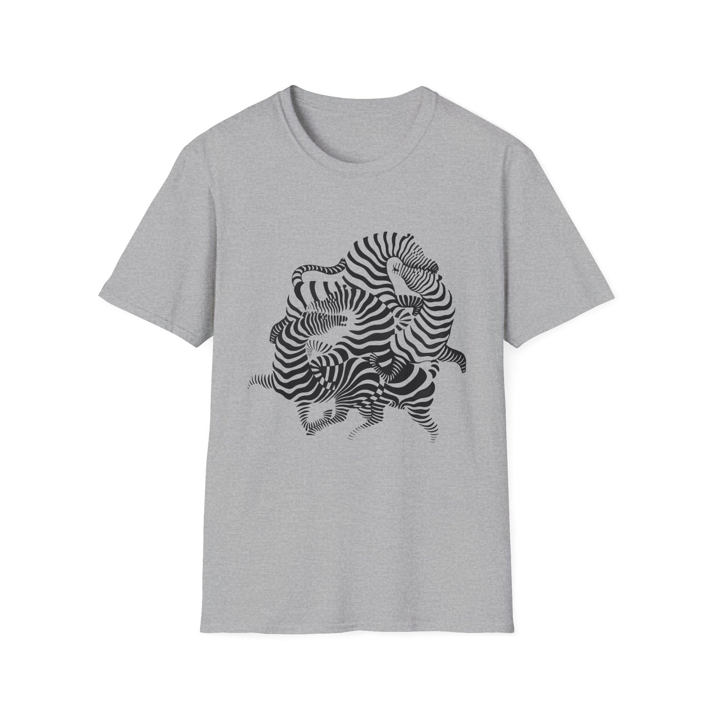 Zebra Wave T‑Shirt — Abstract Black & White Striped Design