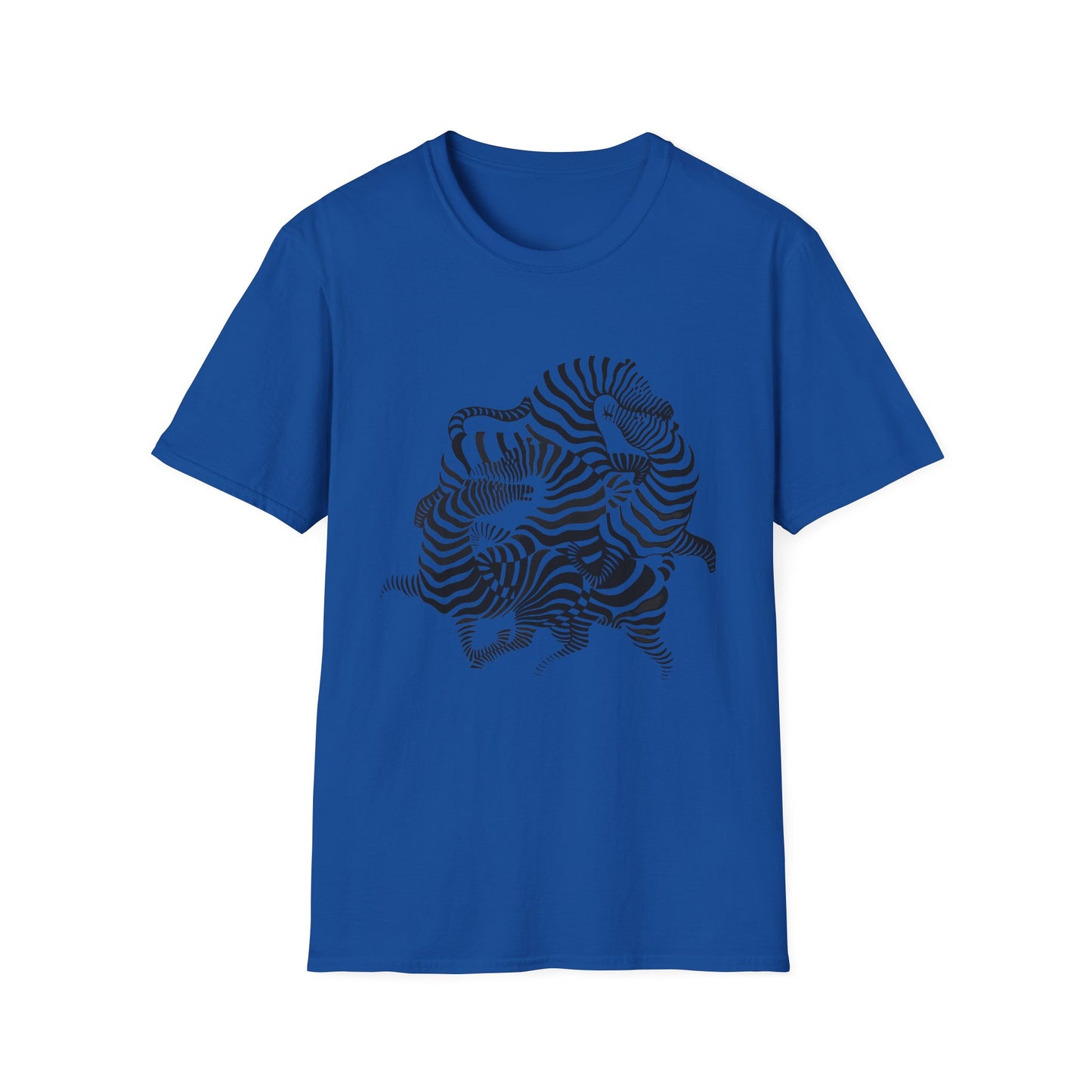 Zebra Wave T‑Shirt — Abstract Black & White Striped Design